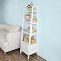 Pikkukuva 4 / 9: Rootz White Storage Display Hyllyt Tikkaat Hylly Kirjahylly laatikolla ja 4 hyllyllä