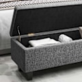 Miniatyrbillede 9 af 11: Rootz Linned Look Storage Bench - Opbevaring sæde bryst - tuftet opbevaringsbænk - skjult opbevaring - 138 cm x 40 cm x 45 cm