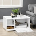 Miniatyrbillede 6 af 7: Rootz kattebakke - Kattebakke - Katteskab med 2 hylder - 2-i-1 design magnetisk låge - MDF - Hvid - 90L x 48W x 43,5H cm
