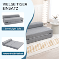 Miniatyrbillede 4 af 10: Rootz gulvsovesofa - Cabriolet futon - Pladsbesparende sovesofa - 2-personers sovesofa - Gæsteseng - Tyk polstring - Nem at rengøre - Kompakt - 138 cm