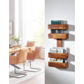 Miniatyrbild 5 av 7: Rootz tidningsställ i massivt trä sheesham 2 förvaringsfack tidningsställ design broschyrhållare lantlig stil