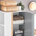 Miniatyrbillede 8 af 9: Rootz Højt badeværelsesskab - Opbevaringsorganisator - Fritstående reol - MDF- og gummitrækonstruktion - Anti-tip stabilitet - Nem montering - 50 cm x