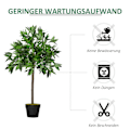 Miniatyrbild 6 av 11: Rootz Set of 2 Artificial Laurel Tree - Faux växter - Plastlövverk - Inget underhåll krävs - 90 cm x Ø16cm - Cementkruka