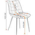 Miniatyrbild 2 av 8: Rootz Set med 4 matstolar - Köksstolar - Kontorssittplatser - Imiterat läder - Ergonomisk design - Hållbar och bekväm - Anti-halk - 46 x 40,5 cm Sitss