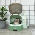 Miniatyrbild 5 av 5: Rootz Cat kattlåda - 2 utdragbara fack - 1 spade - Kattlåda - Avtagbar huva - Grön + Svart - 52cm x 60cm x 42cm