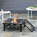 Miniatyrbild 2 av 11: Rootz 3-in-1 Fire Pit - Fire Pit with Spark Guard - Grill Grate - Ice Bucket - Garden - BBQ - Black 76 x 76 x 47 cm
