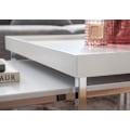 Miniatyrbild 2 av 7: Rootz Set med 2 Trä - Metall Soffbord Fyrkantigt Vit Modernt - Sidobord 2-delat - Design vardagsrumsbord - Träbord häckningsbord