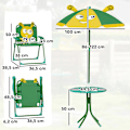 Miniatyrbild 3 av 11: Rootz Children's Garden Furniture Set - Barnstolar - Bordset - Portable & Foldble - 49,5 cm Ø Tabell, 36,5 cm x 38,5 cm Stol - Bee Design