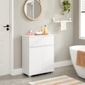Miniatyrbillede 3 af 9: Rootz Badeværelsesskab - Hvid opbevaringsenhed - MDF-døre - Spånpladekrop - Justerbar hylde - Tippesikring - 60 cm x 30 cm x 80 cm
