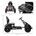 Miniatyrbild 3 av 7: Rootz Barn Go-Kart - Justerbart säte - Handbroms - Gokart & pedalfordon - Plast - Metall - Svart - 121 x 58 x 61 cm