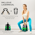 Miniatyrbild 5 av 11: Rootz hanteluppsättning med rack - vikter - fitnessutrustning - hexagonal design - rymdbesparande - 3 kg till 5 kg - hantel 18x8x8cm, rack 42x10x30cm