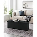 Miniatyrbillede 5 af 9: Rootz opbevaring osmannisk bænk - Sort - Imiteret linned - MDF - Skum - 110 cm x 38 cm x 38 cm - 300 kg Kapacitet