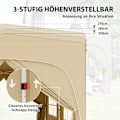 Miniatyrbillede 5 af 11: ROOTZ 3 X 6M Pop -Up Gazebo - Havetelt - Udendørs baldakin - UPF50+ UV -beskyttelse - 597 cm x 300 cm x 270 cm