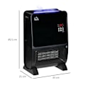 Miniatyrbillede 3 af 5: Rootz Heater - Heater Electric - 2 In 1 Fan Heater - Heater Med Fjernbetjening - 2000W Med GS ABS - Sort - 33 X 21 X 49,5 Cm