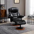 Miniatyrbillede 2 af 6: Rootz Relax Chair med Ottoman - Hvilestol - 360° roterende - Justerbart ryglæn - Sort + Brun - 94Lx98Wx104Hcm