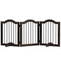 Miniatyrbild 10 av 10: Rootz Dog Barrier - Träport för husdjur - Hundstaket inomhus - Kaffefinish - Justerbara paneler - Lilla hundvänligt - 154,5 cm x 29,5 cm x 61 cm