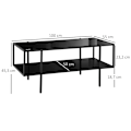 Miniatyrbillede 3 af 6: Rootz sofabord med opbevaring - Stuebord - Sofabord - Tilføjer elegance og organisering - 100 cm x 55 cm x 45,5 cm