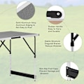 Miniatyrbillede 5 af 9: Rootz Campingbord - Sammenklappeligt skrivebord - Bærbar arbejdsstation - Udendørs stativ - Haveoverflade - Picnic-skranke - Eventplatform - Grå - 100