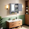 Miniatyrbillede 2 af 5: Rootz Mirror Cabinet - Badeværelsesskab - Vægskab - Rumbesparelsesopbevaring - 13 x 56,5 x 58,5 cm - Grå MDF