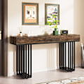 Miniatyrbillede 2 af 8: Rootz 55 tommer konsolbord - Sofabord - Gangbord - Konstrueret træ og metal - 140 cm B x 30 cm D x 83 cm H