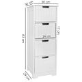 Miniatyrbillede 6 af 7: Rootz Design badeværelsesskab i landlig stil MDF træ 30 x 83 x 30 cm hvid - Badeværelsesskab lille 4 skuffer - Sideskab Multifunktionsskab
