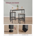 Pikkukuva 3 / 6: Rootz 3-osainen baaripöytäsetti - Pub-pöytä - Tason korkeuspöytä - Lastulevy ja teräs - Greige kirjava muste - 100 cm x 40 cm x 90 cm - 40 cm x 30 cm