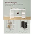 Miniatyrbillede 3 af 6: Rootz Maple White Desk - Skrivebord - Studiebord - Spånplade og stålkonstruktion - Rummelig arbejdsflade - Nem montering - 60cm x 120cm x 76cm