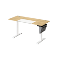 Pikkukuva 1 / 8: Rootz Electric Seisomapöytä - Säädettävä pöytä - Istuinpöytä - Lastulevy teräsrunko - 60cm x 140cm x (72-120)cm - Pastellikeltainen pohjavalkoinen - 1
