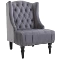 Miniatyrbillede 1 af 8: Rootz Single Chair - Wing Chair - Afslapningsstol - Tuftet Design Stol - Hævede ben Stol - Stilfuldt hævet bendesign - Grå - 67 X 70,5 X 97 Cm
