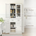 Miniatyrbillede 4 af 11: Rootz Kitchen Cabinet - Buffet - Akrylfrontskuffer - Ekstra opbevaring - 76 x 40 x 182,5 cm hvid