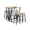 Miniatyrbild 1 av 9: Rootz 5-delade matsalsset - Fällbart bord med 4 stolar - Kompakt matsalsset - Justerbar bordsstorlek - Platssnål design - MDF-fanerskiva - Metallram -