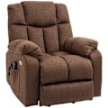 Miniatyrbillede 1 af 7: Rootz Stand-Up Chair - 2-i-1 hvilestol - Med liggefunktion - Fjernbetjening - Linned Polyester/Stål - Brun - 92 x 95 x 107 cm