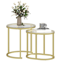 Miniatyrbillede 1 af 10: Rootz 2 -stykke sæt sofabord - oval & rund sofabord - Stabelbart borde - Rumbesparende design - Ø50 x 50,5 timer, 60L x 36b x 43,5 timer cm