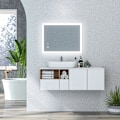 Miniatyrbild 2 av 3: Rootz LED Badrumsspegel - Bakgrundsbelysning - Touchfunktion - Vertikal+horisontell - Minnesfunktion - Ingen dimma - Vit+silver - 80 x 60 cm