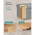 Miniatyrbillede 4 af 6: Rootz sæde kisteopbevaring Ottoman - Duegrå - MDF - Imiteret linned - 25D skum - 32 cm x 40 cm x 33,5 cm - 32L Kapacitet
