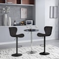 Miniatyrbillede 4 af 9: Rootz Velvet Barstol - Drejestol - Justerbar højde - 360° drejelig - Ergonomisk design - Mørkegrå/sort - 47cm x (89-109,5cm) x 54cm