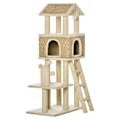 Miniatyrbild 1 av 7: Rootz Skrapstolpe - Med kattgrotta - Katthus - Kattbur - Kattmöbler - Khaki/Beige/Kaffe - 69L x 40B x 131H cm