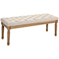 Miniatyrbillede 10 af 10: Rootz Sengebænk - Polstret bænk - Soveværelsesskammel - Stof i hørlook - Tyk polstring - 120 cm x 41 cm x 48 cm