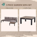 Miniatyrbillede 6 af 11: Rootz Havemøbelsæt - Sidebordssofa - Sofasæt - Sofabord - Sofa med hynder - Aluminium - 164 x 74 x 69 cm