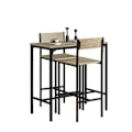 Pikkukuva 1 / 9: Rootz 3-osainen baaripöytäsetti - Baarituolit - Ruokailuryhmä - MDF-viilulevy - Metallirunko - Kevyt ja kestävä - Helppo huoltaa - Pöytä: 89 cm x 45 c