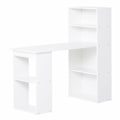 Miniatyrbillede 1 af 4: Rootz Desk Kontorbord - Computerbord - 2 hylder - Pladsbesparende design - 5 hylder - Spånplade - Hvid - 120 Cm X 55 Cm X 120 Cm