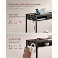 Miniatyrbillede 4 af 7: Rootz Barbord med Skuffe - Pubbord - Opbevaringsbord - Spånplade og stål - 40 cm x 120 cm x 104,6 cm - Askbrun