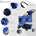 Miniatyrbillede 5 af 11: Rootz Hundevogn - Blå - Stof, Nylon', Jern - 29,53 cm x 17,72 cm x 38,19 cm