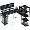 Miniatyrbild 10 av 11: Rootz L Form Desk - Corner Computer Desk - Ergonomic Office Table - Laddningsstation - 137 cm x 140 cm x 139,5 cm