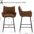 Miniatyrbild 3 av 9: Rootz Vintage Barpall i konstläder - Bänkpall - Retro Barpall - Ergonomisk design - Robust konstruktion - Elegant stil - 51cm x 90cm x 49cm
