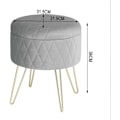Miniatyrbild 3 av 8: Rootz Velvet Makeup Pall - Förvaring Ottoman - Vadderad sminkstol - Enkel montering - 31,5 cm x 31,5 cm x 36 cm