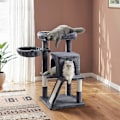 Miniatyrbild 2 av 6: Rootz Cat Tower - Scratching Post - Cat Tree - Mysiga hålrum - 48 x 48 x 96 cm - Smoke Grey