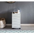 Pikkukuva 1 / 7: Rootz rullakontti valkoinen 33 x 63 x 38 cm puinen laatikkokaappipöytä - Toimistokaappi 5 laatikkoa - Kontti Rullakaappi pieni Jalusta Kontti kapea -