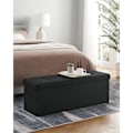 Miniatyrbillede 3 af 9: Rootz opbevaring osmannisk bænk - Sort - Imiteret linned - MDF - Skum - 110 cm x 38 cm x 38 cm - 300 kg Kapacitet