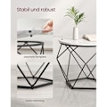 Miniatyrbillede 8 af 8: Rootz 2-delt sæt sideborde - Hvid-sorte spånplade stålborde - Store små borde - Letvægts holdbart design - Nem montering - 50 cm x 40 cm x 40 cm - 40